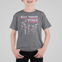 Funny Halloween Ballet T Shirt For Kid Boo Three Time Bourree Skeleton Dancer Bat - Wonder Print Shop