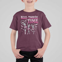 Funny Halloween Ballet T Shirt For Kid Boo Three Time Bourree Skeleton Dancer Bat - Wonder Print Shop