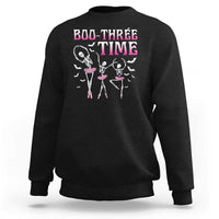 Funny Halloween Ballet Sweatshirt Boo Three Time Bourree Skeleton Dancer Bat - Wonder Print Shop