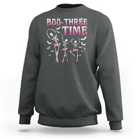 Funny Halloween Ballet Sweatshirt Boo Three Time Bourree Skeleton Dancer Bat - Wonder Print Shop