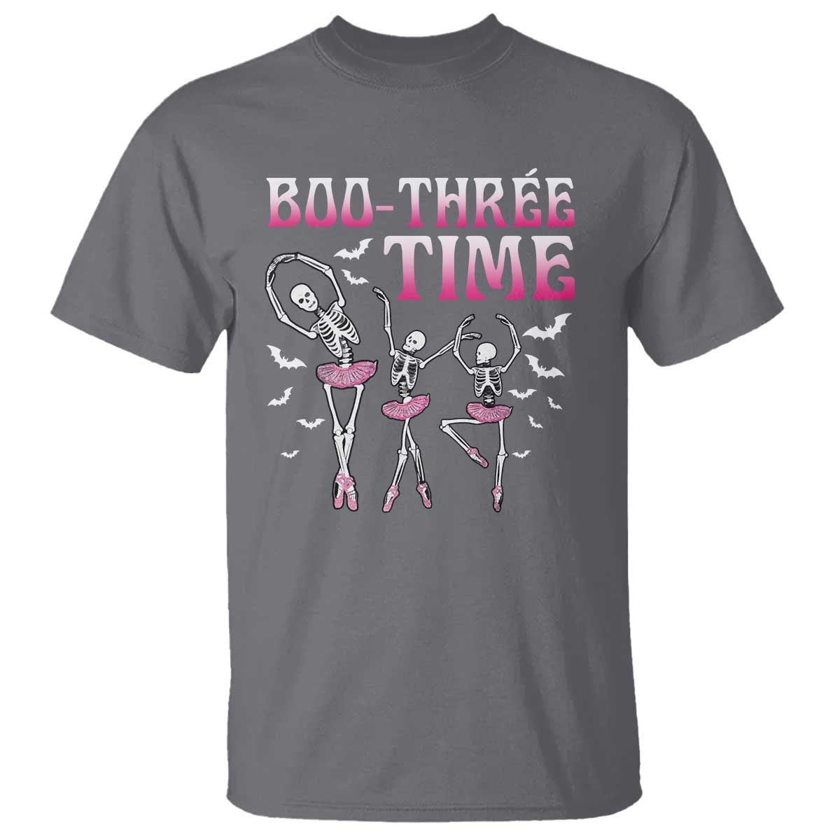 Funny Halloween Ballet T Shirt Boo Three Time Bourree Skeleton Dancer Bat - Wonder Print Shop