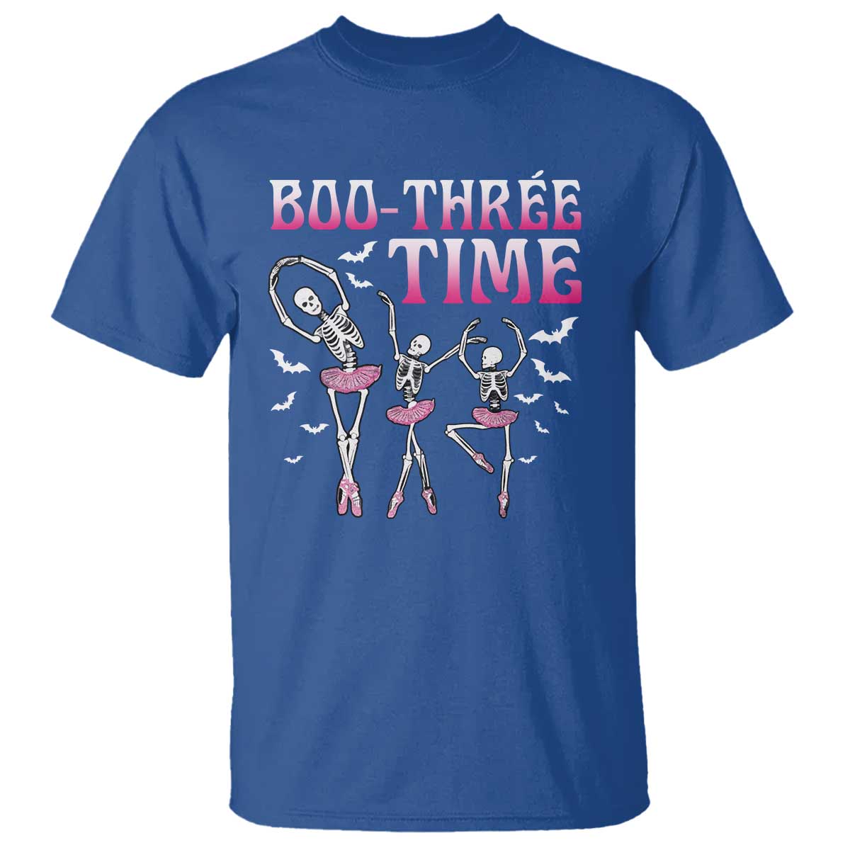 Funny Halloween Ballet T Shirt Boo Three Time Bourree Skeleton Dancer Bat - Wonder Print Shop