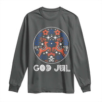 Yule God Jul Long Sleeve Shirt Folk Art Scandinavian Reindeers