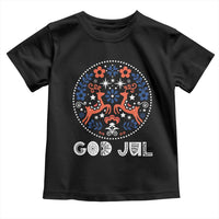 Yule God Jul Toddler T Shirt Folk Art Scandinavian Reindeers