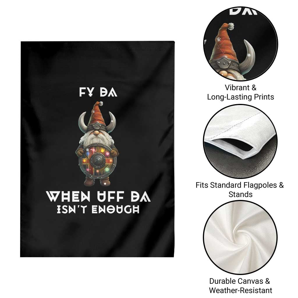 Funny Christmas Viking Gnome Garden Flag Fy Da When Uff Da Isn't Enough Norwegian Santa Hat - Wonder Print Shop