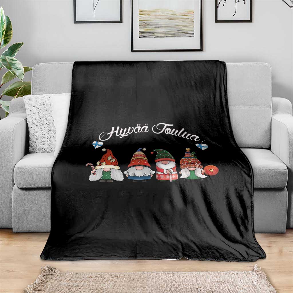 Hyvaa Joulua Throw Blanket Finland Christmas Gnome Korsnäs Sweater - Wonder Print Shop
