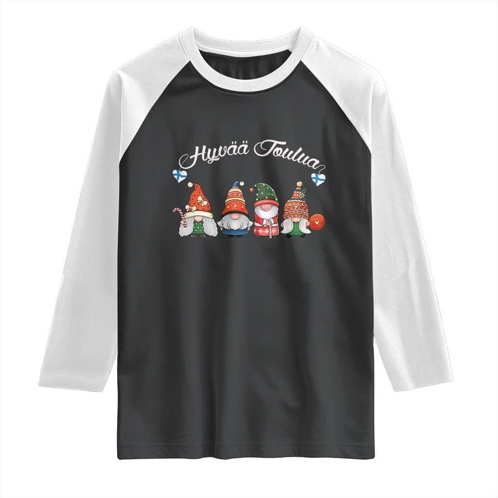 Hyvaa Joulua Raglan Shirt Finland Christmas Gnome Korsnäs Sweater - Wonder Print Shop