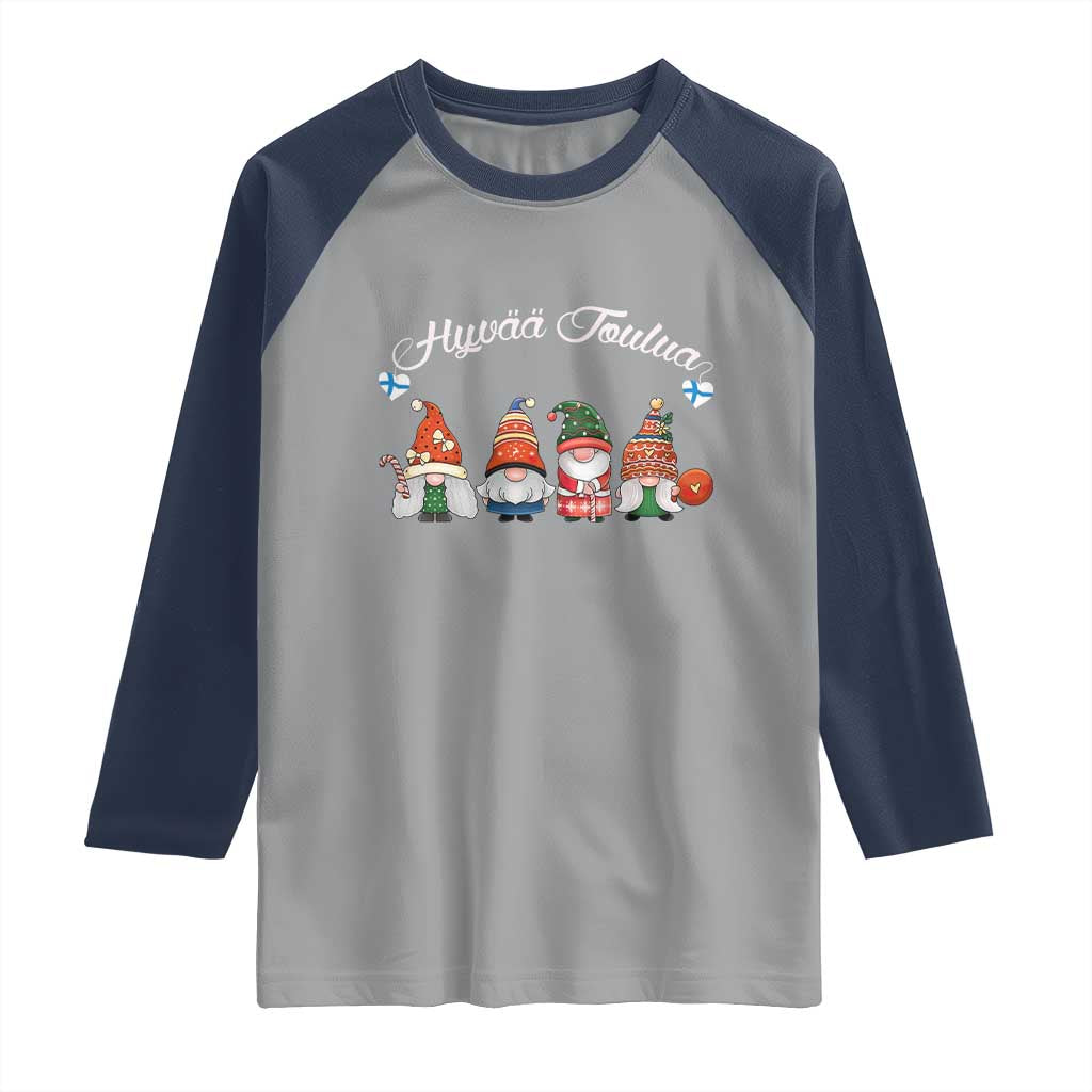 Hyvaa Joulua Raglan Shirt Finland Christmas Gnome Korsnäs Sweater - Wonder Print Shop