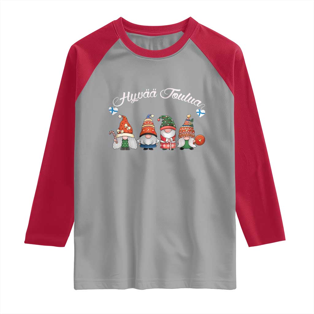 Hyvaa Joulua Raglan Shirt Finland Christmas Gnome Korsnäs Sweater - Wonder Print Shop