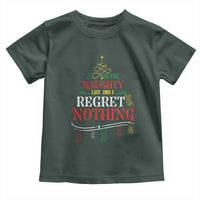 Funny Christmas Toddler T Shirt On The Naughty List And I Regret Nothing Xmas Tree