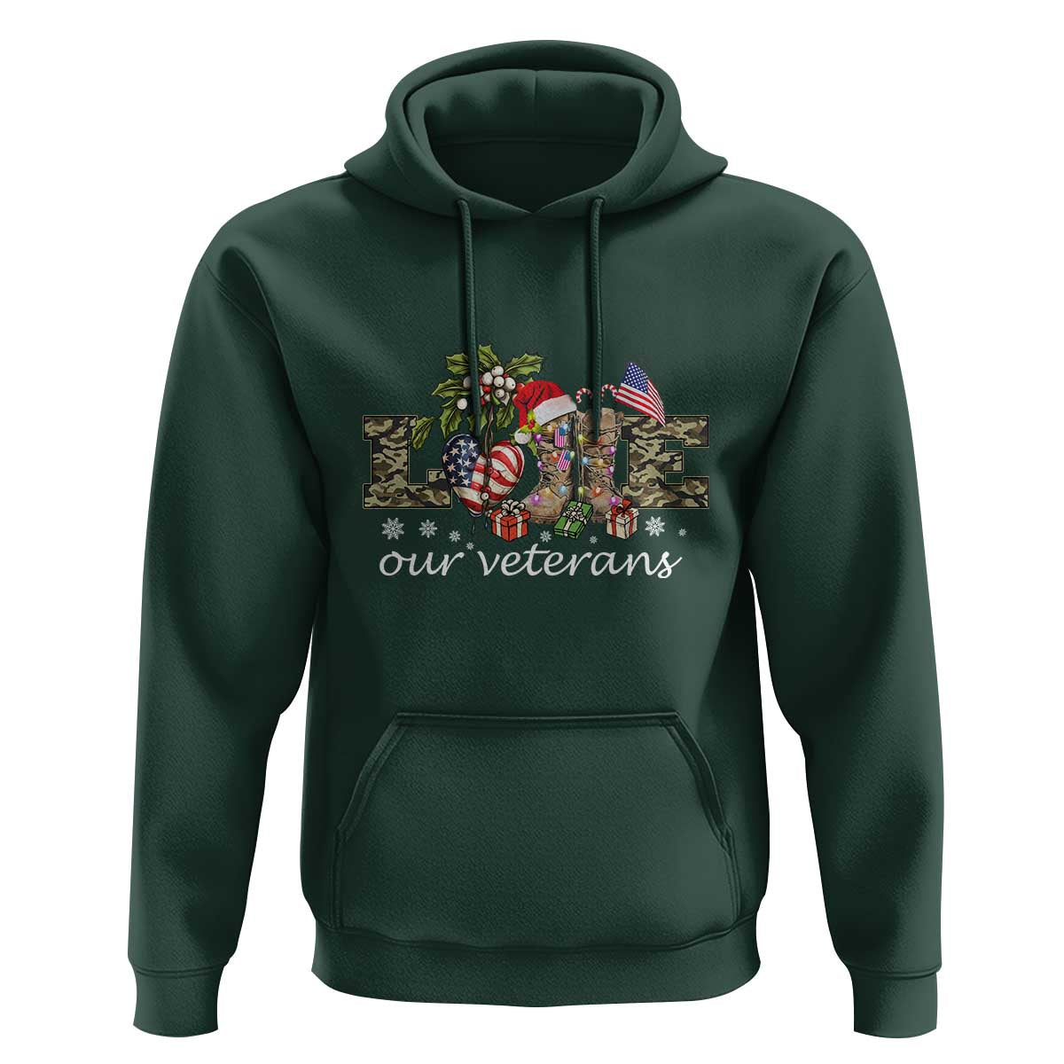 Love Our Veterans Hoodie Veterans Day Proud Military American Flag