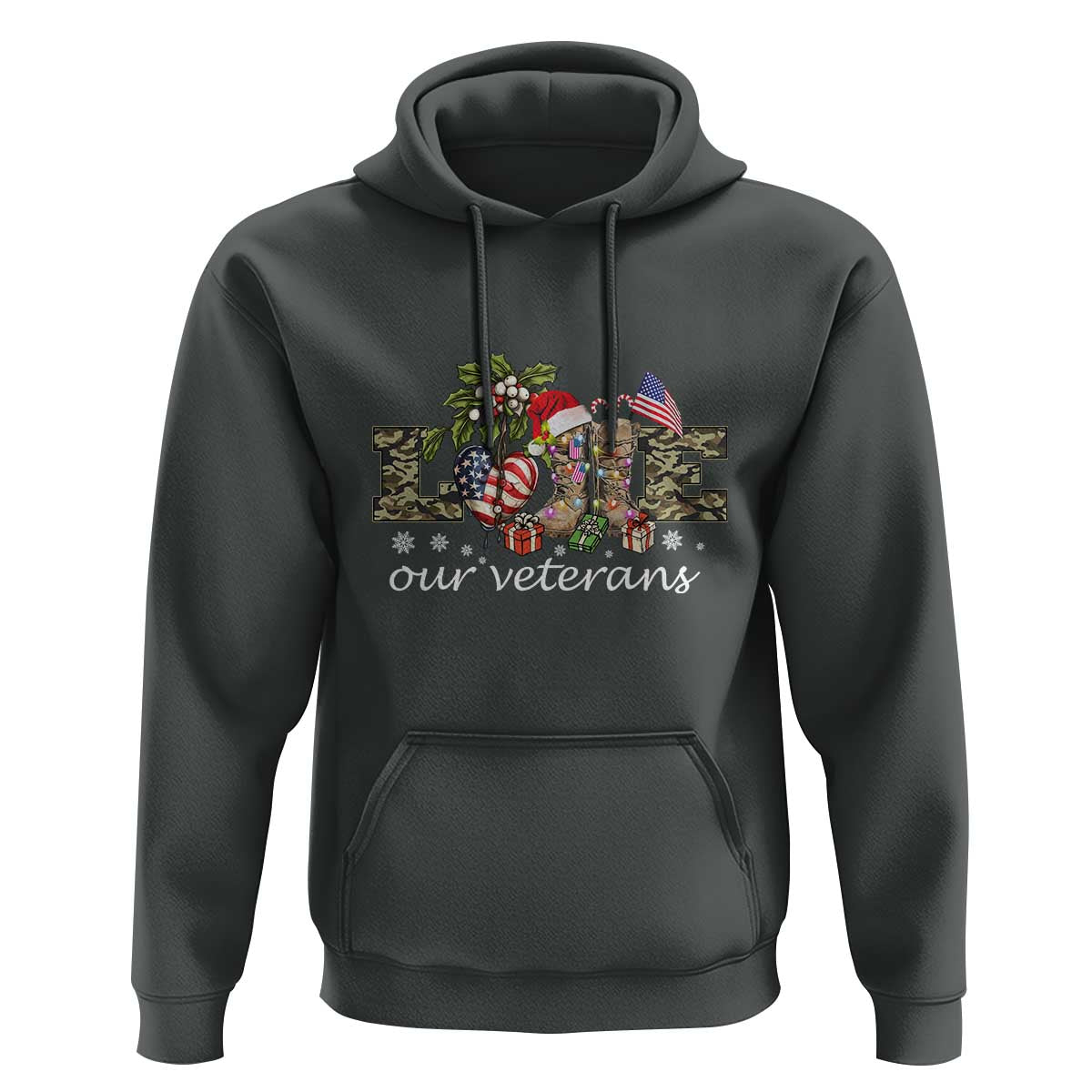 Love Our Veterans Hoodie Veterans Day Proud Military American Flag