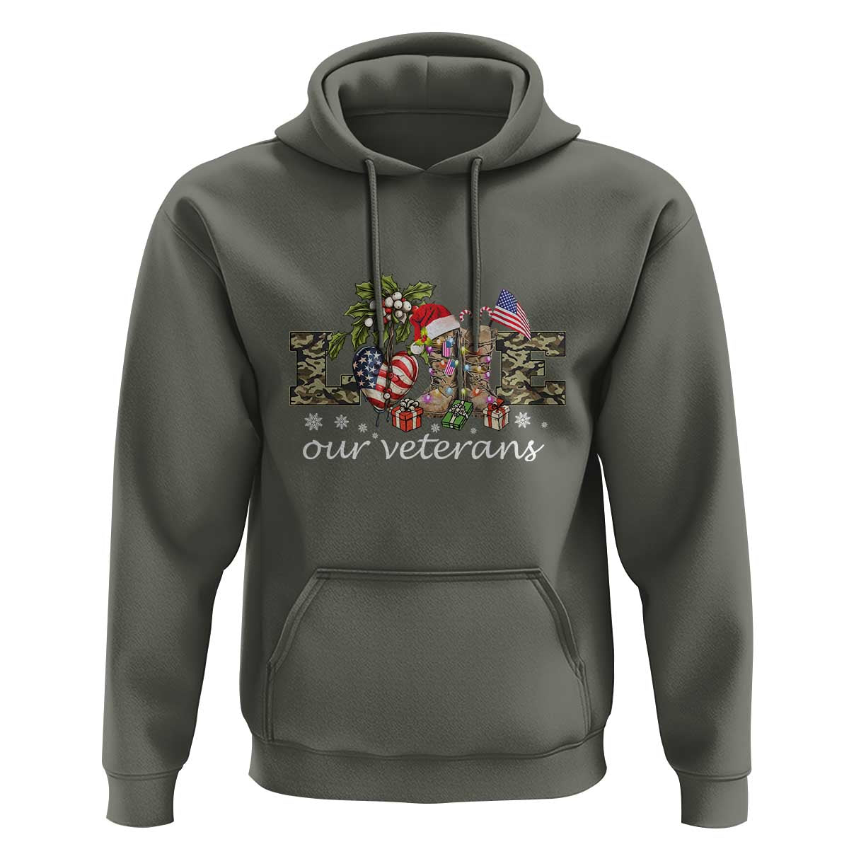 Love Our Veterans Hoodie Veterans Day Proud Military American Flag