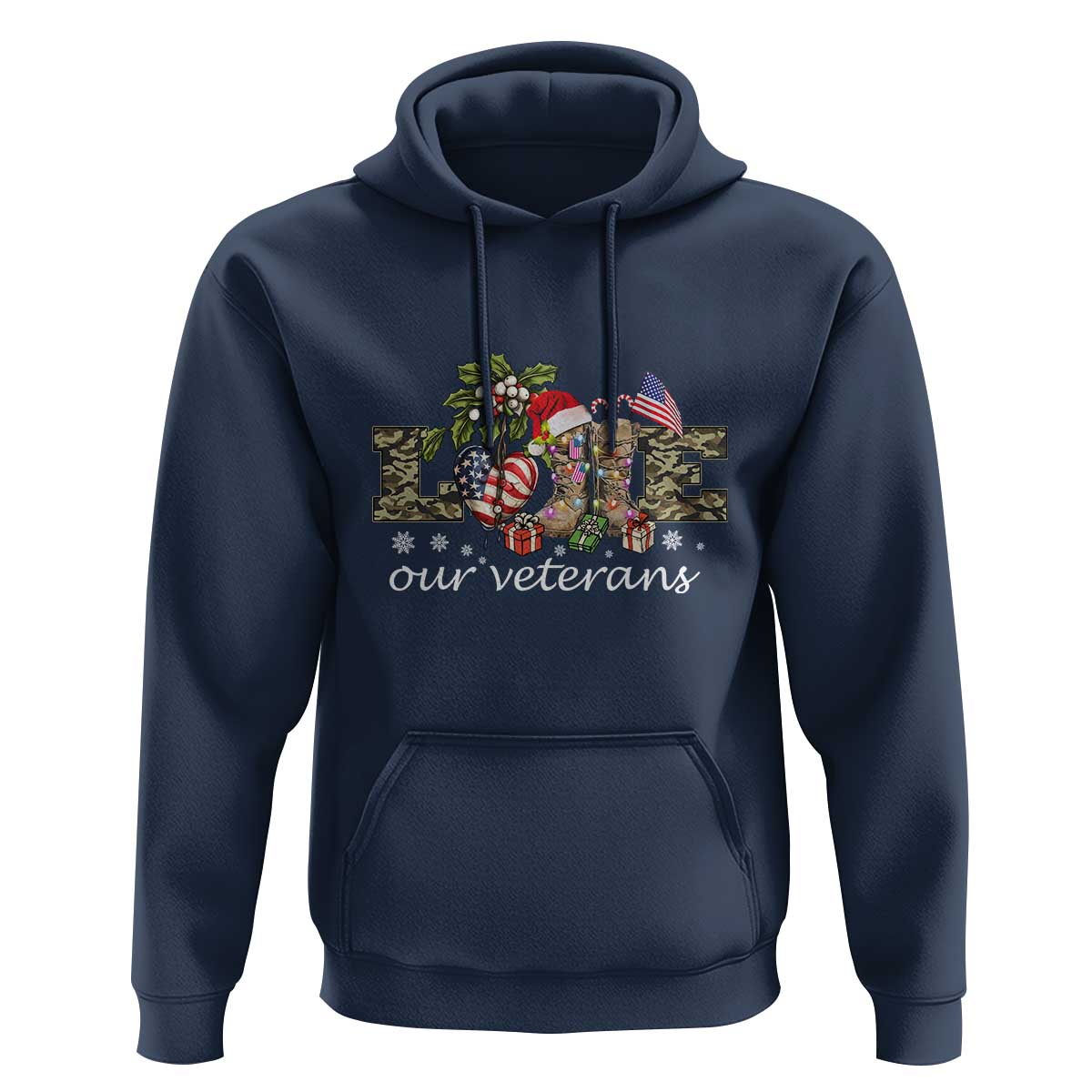 Love Our Veterans Hoodie Veterans Day Proud Military American Flag