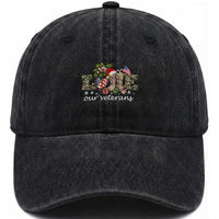 Love Our Veterans Washed Cotton Baseball Cap Veterans Day Proud Military American Flag