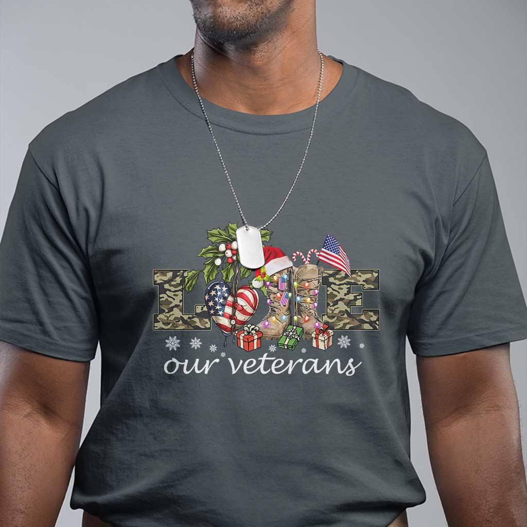 Love Our Veterans T Shirt Veterans Day Proud Military American Flag - Wonder Print Shop