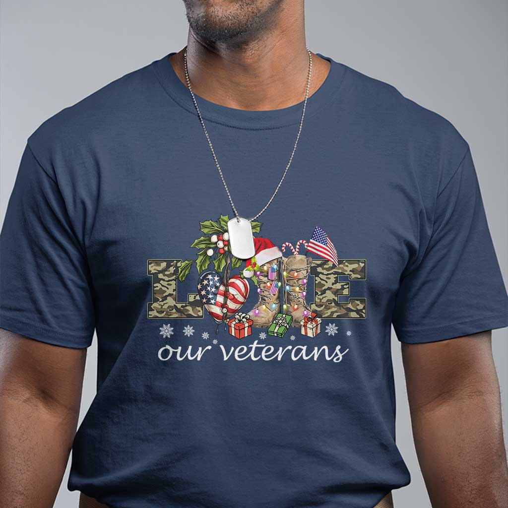 Love Our Veterans T Shirt Veterans Day Proud Military American Flag - Wonder Print Shop
