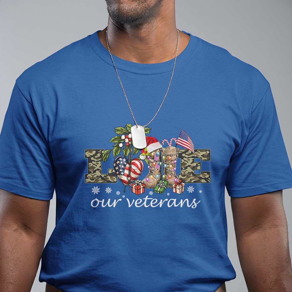 Love Our Veterans T Shirt Veterans Day Proud Military American Flag - Wonder Print Shop
