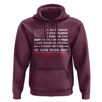 Proud Female Veteran Hoodie I Am Veteran I Love Freedom My Oath Never Ends American Flag