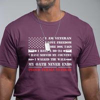 Proud Female Veteran T Shirt I Am Veteran I Love Freedom My Oath Never Ends American Flag - Wonder Print Shop