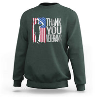 Thank You Veterans Sweatshirt Veterans Day Proud Military American Flag - Wonder Print Shop