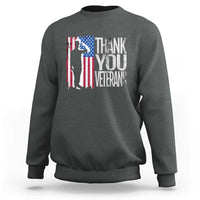 Thank You Veterans Sweatshirt Veterans Day Proud Military American Flag - Wonder Print Shop