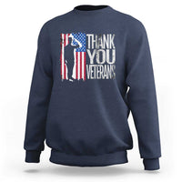 Thank You Veterans Sweatshirt Veterans Day Proud Military American Flag - Wonder Print Shop