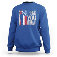 Thank You Veterans Sweatshirt Veterans Day Proud Military American Flag - Wonder Print Shop