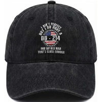 US Veterans Washed Cotton Baseball Cap I Ain't Perfect But I Do Have A DD-214 American Flag Military