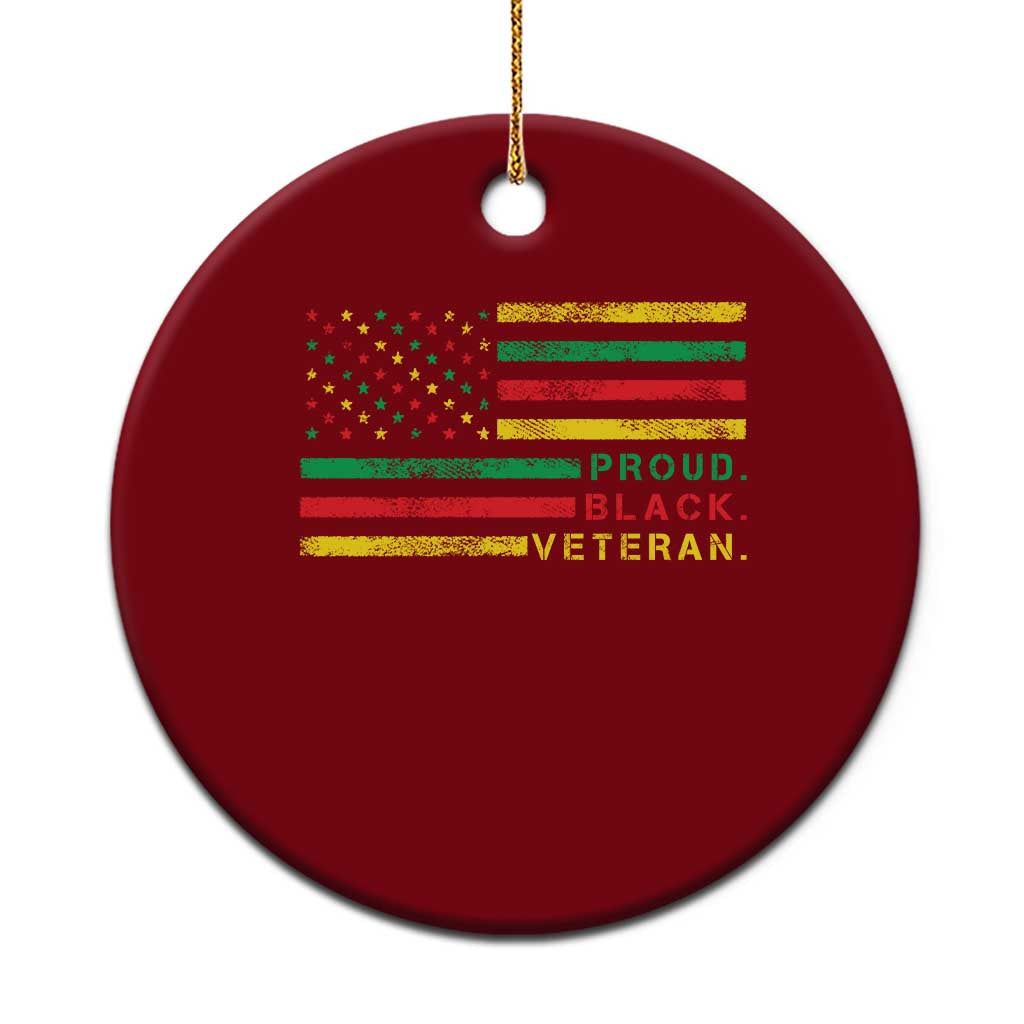 Proud Black Veteran Ceramic Ornament Veterans Day Proud Military American Flag