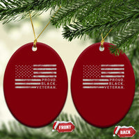Proud Black Veteran Ceramic Ornament Veterans Day Proud Vintage American Flag Military