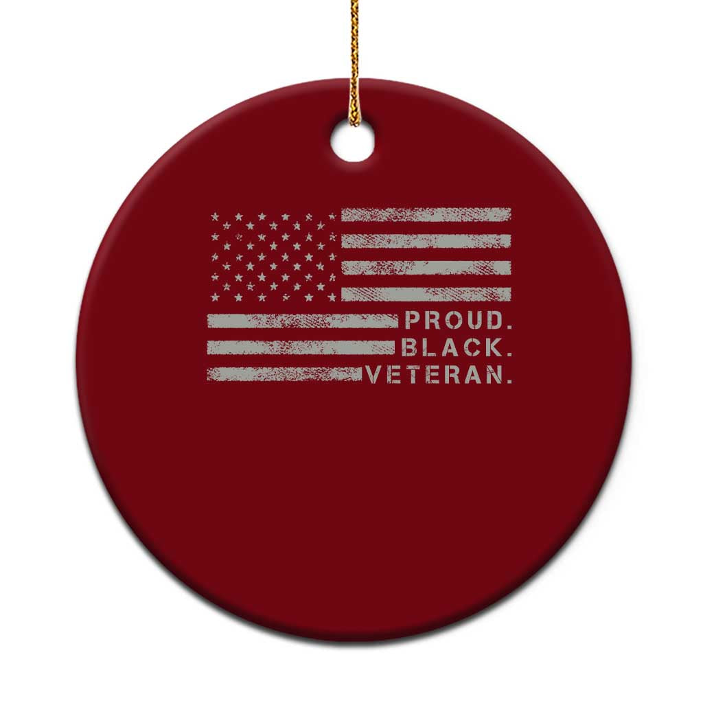 Proud Black Veteran Ceramic Ornament Veterans Day Proud Vintage American Flag Military