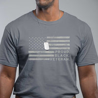 Proud Black Veteran T Shirt Veterans Day Proud Vintage American Flag Military - Wonder Print Shop