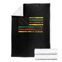 Proud Black Veteran Throw Blanket Veterans Day Proud Military American Flag