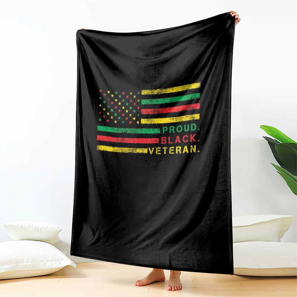 Proud Black Veteran Throw Blanket Veterans Day Proud Military American Flag