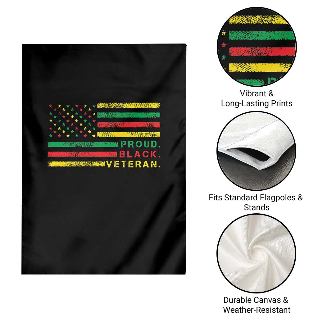 Proud Black Veteran Garden Flag Veterans Day Proud Military American Flag
