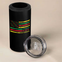 Proud Black Veteran 4 in 1 Can Cooler Tumbler Veterans Day Proud Military American Flag