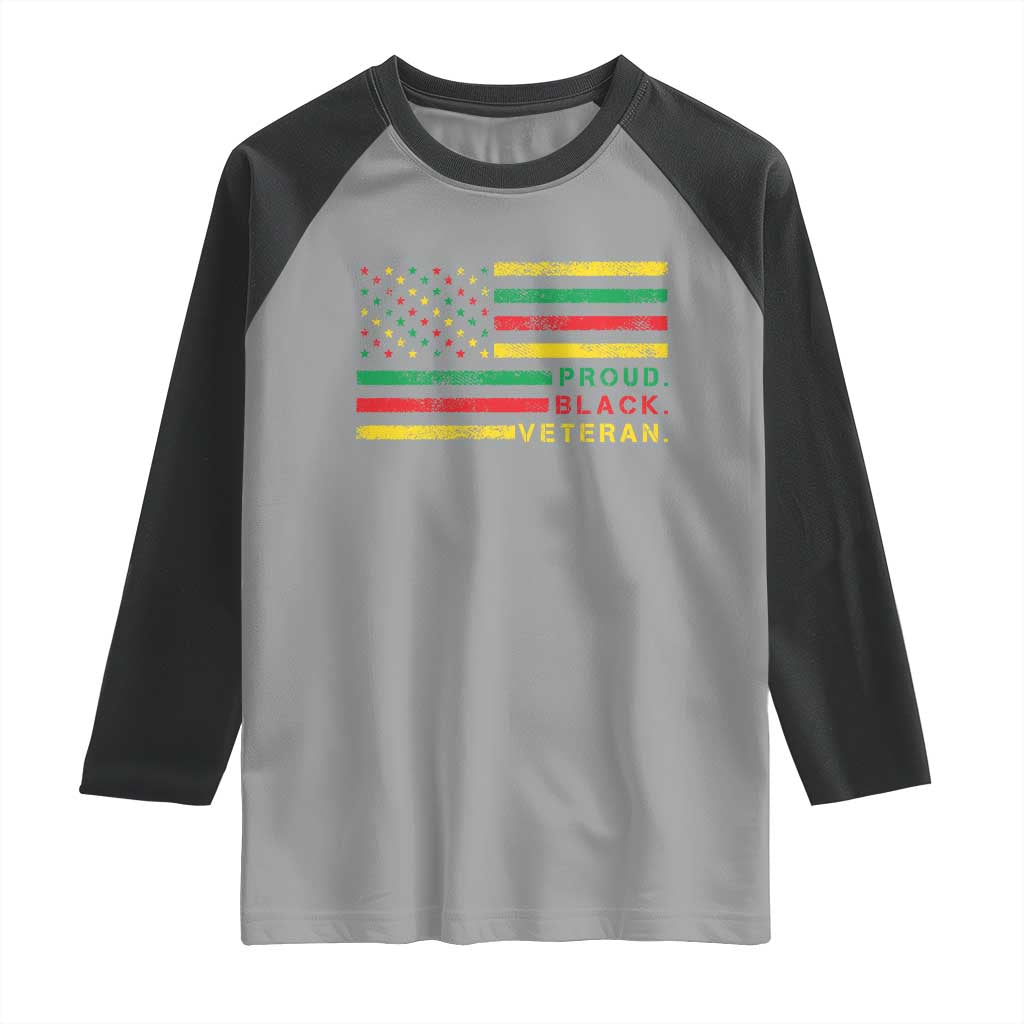 Proud Black Veteran Raglan Shirt Veterans Day Proud Military American Flag