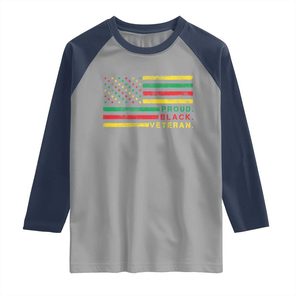 Proud Black Veteran Raglan Shirt Veterans Day Proud Military American Flag