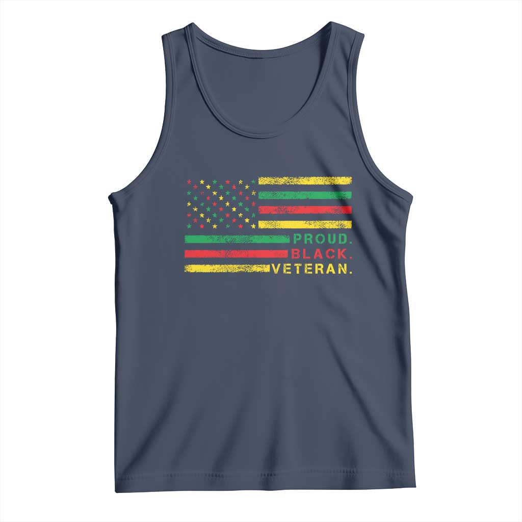 Proud Black Veteran Tank Top Veterans Day Proud Military American Flag