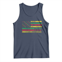 Proud Black Veteran Tank Top Veterans Day Proud Military American Flag