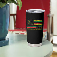 Proud Black Veteran Tumbler Cup Veterans Day Proud Military American Flag