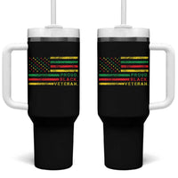 Proud Black Veteran Tumbler With Handle Veterans Day Proud Military American Flag