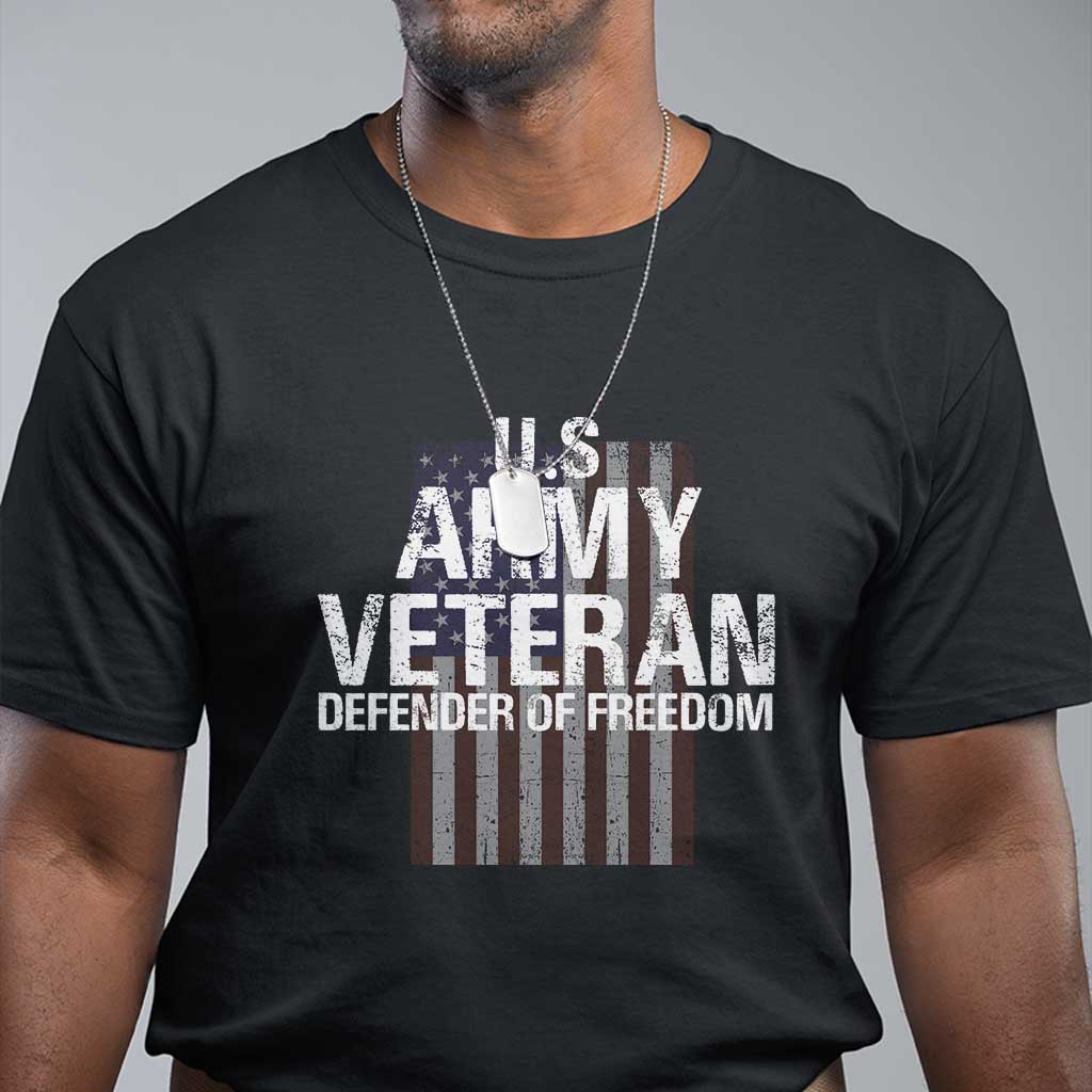 Patriotic Veterans T Shirt U.S Army Veteran Defender Of Freedom - Wonder Print Shop