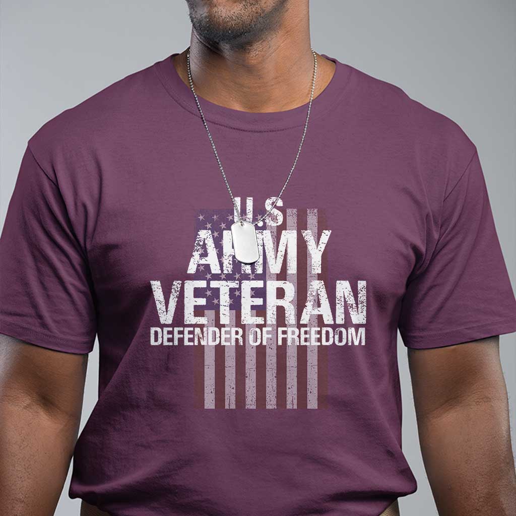 Patriotic Veterans T Shirt U.S Army Veteran Defender Of Freedom - Wonder Print Shop