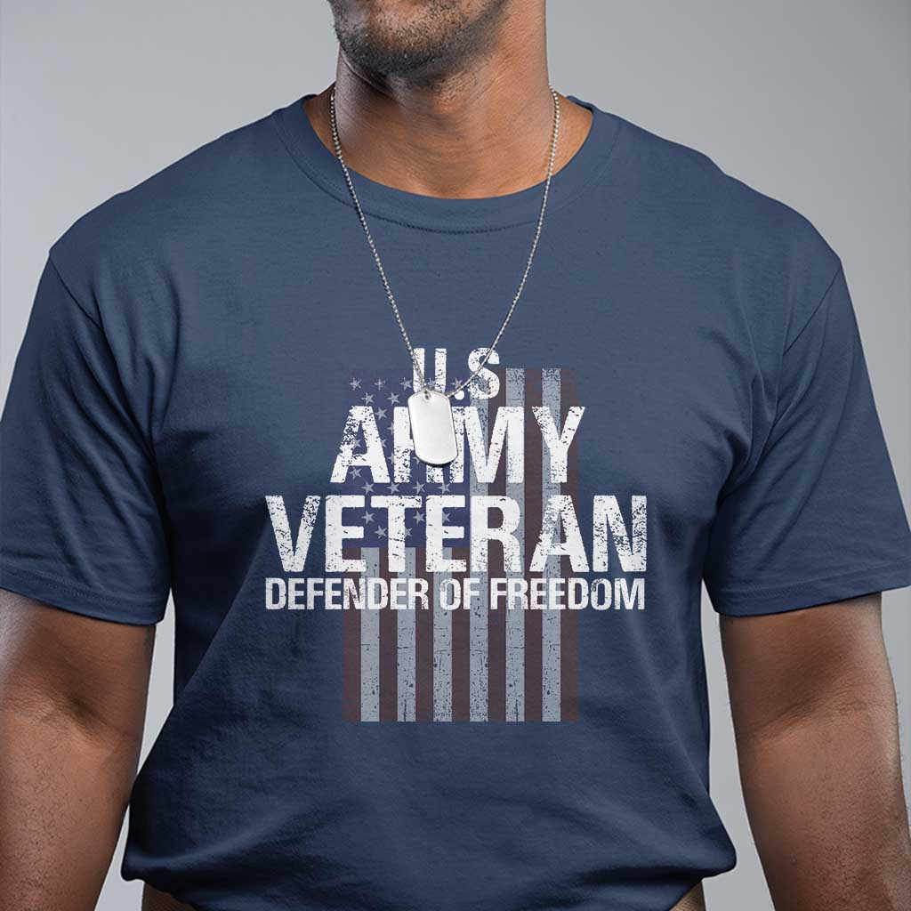 Patriotic Veterans T Shirt U.S Army Veteran Defender Of Freedom - Wonder Print Shop