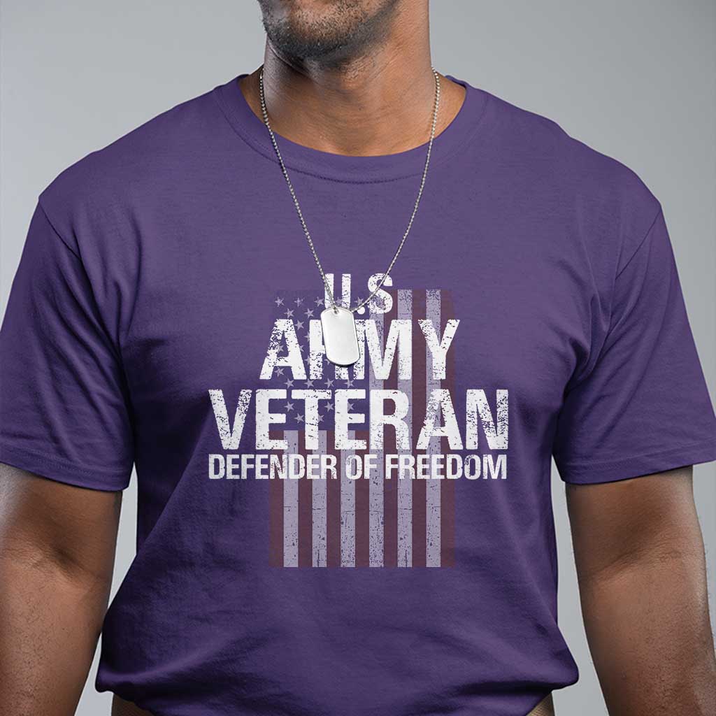 Patriotic Veterans T Shirt U.S Army Veteran Defender Of Freedom - Wonder Print Shop
