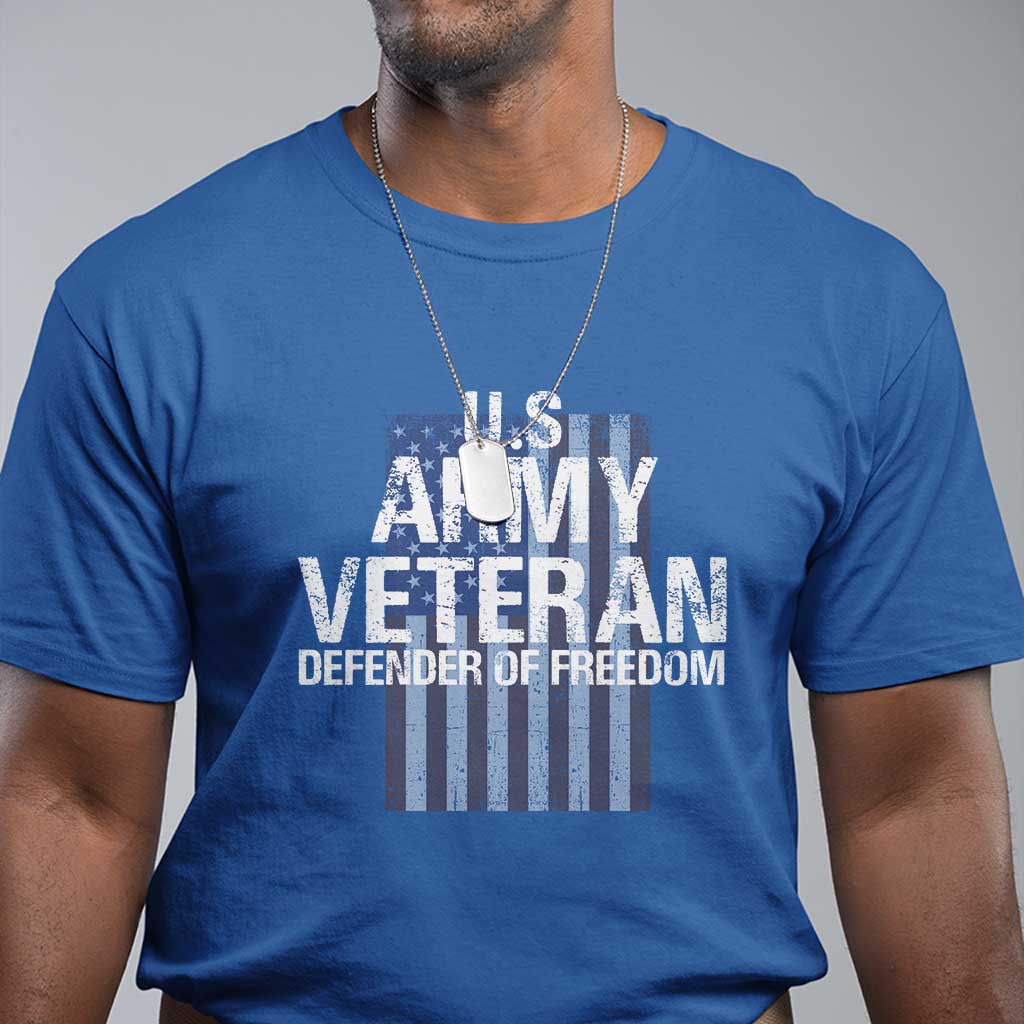 Patriotic Veterans T Shirt U.S Army Veteran Defender Of Freedom - Wonder Print Shop