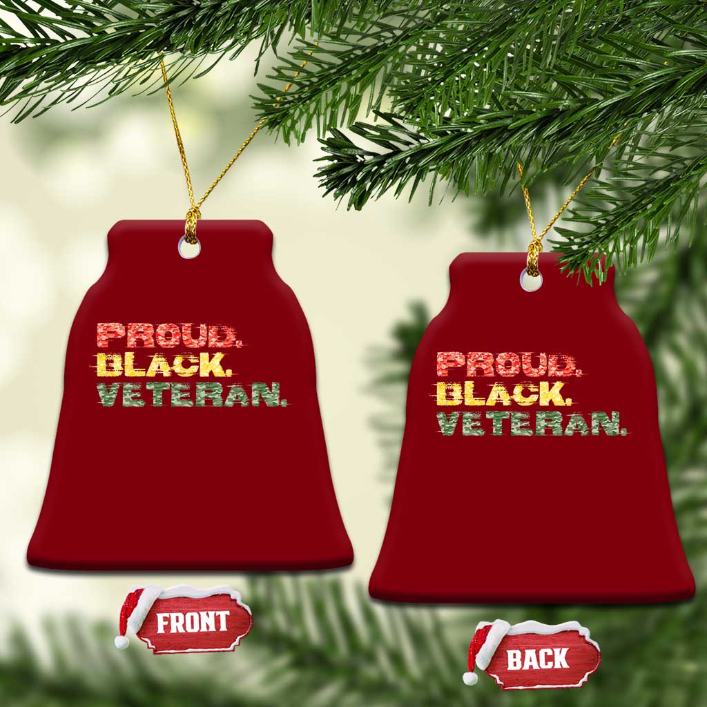Proud Black Veteran Ceramic Ornament Veterans Day Proud Military Camouflage