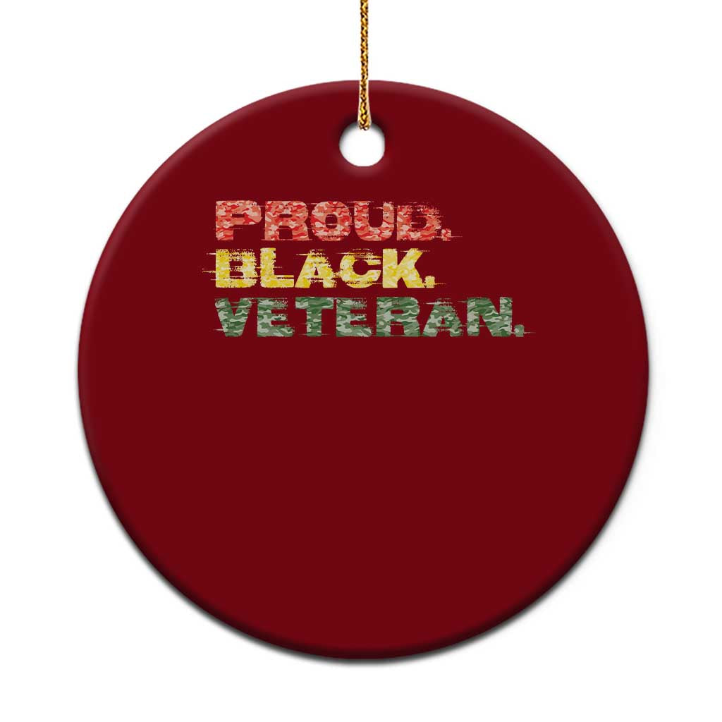 Proud Black Veteran Ceramic Ornament Veterans Day Proud Military Camouflage